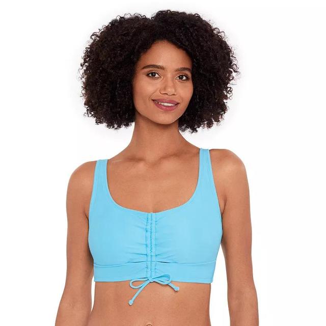 Womens Eco Beach Longline Scoopneck Tie Front Bikini Top Product Image