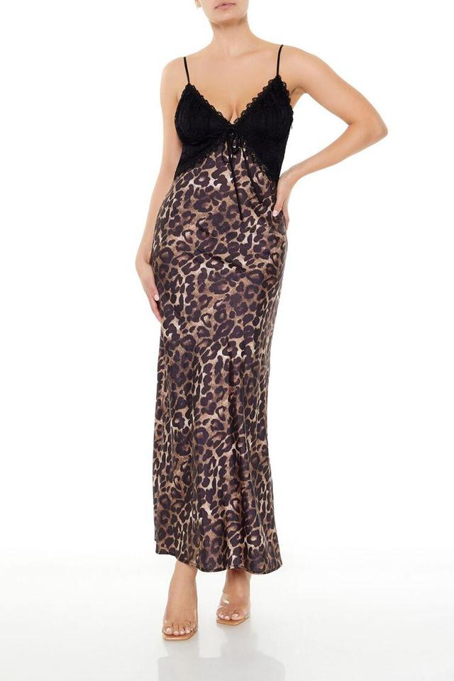 Leopard Combo Maxi Slip Dress | Forever 21 Product Image