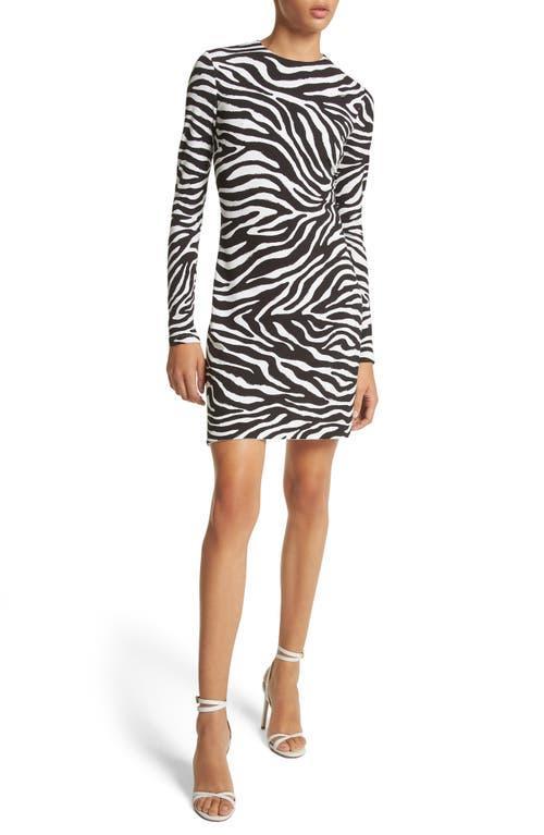 Michael Kors Collection Zebra Print Long Sleeve Jersey Minidress Product Image