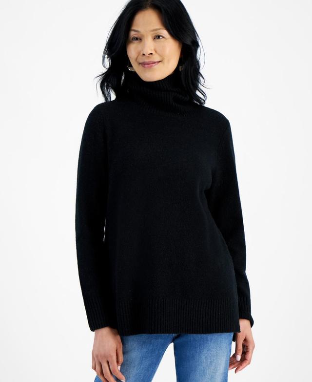 Style & Co Womens Rib-Knit Turtleneck Long-Sleeve Sweater, Created for Macys Product Image