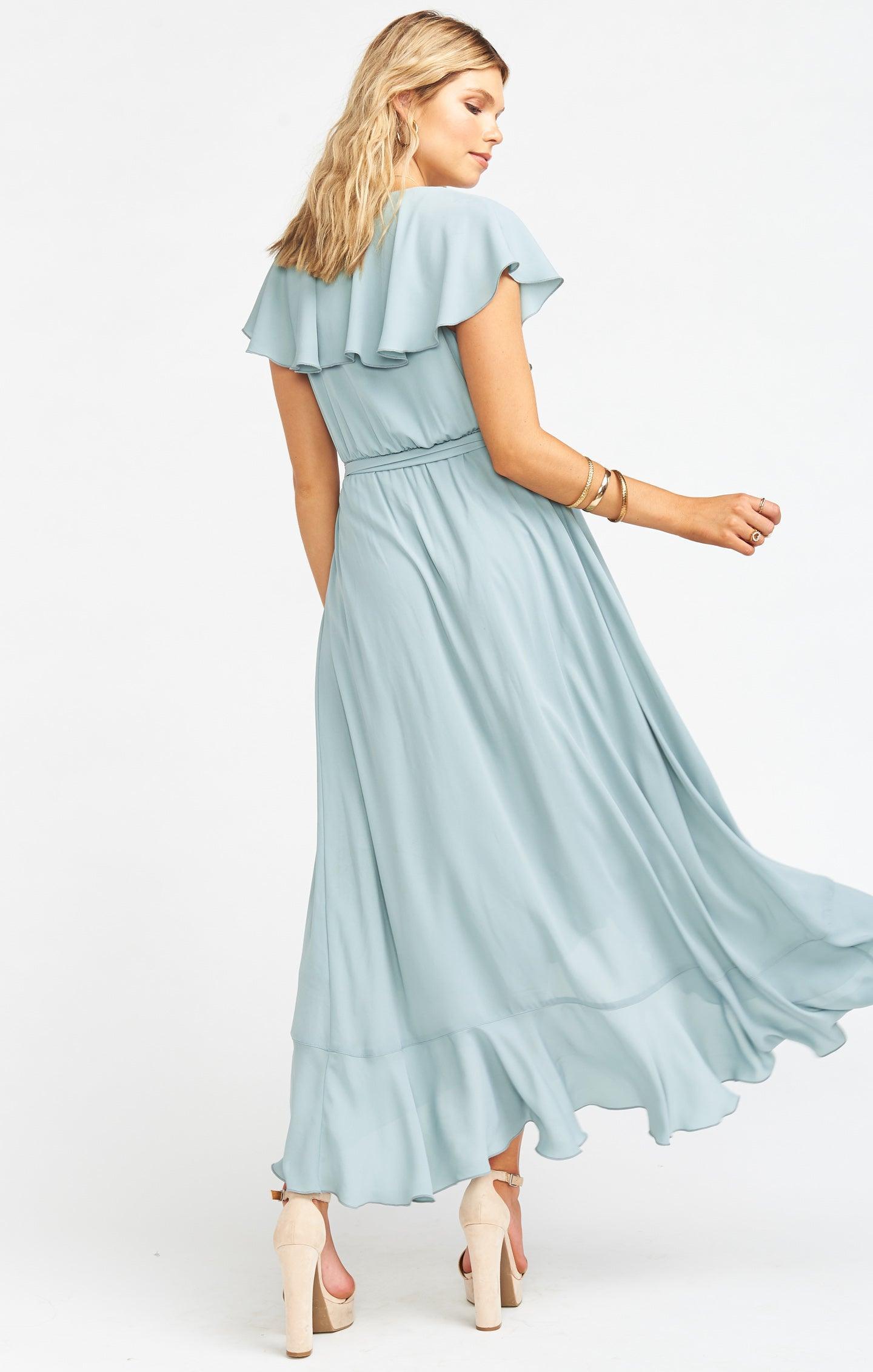 Jess Ruffle Midi Dress ~ Silver Sage Crisp Product Image