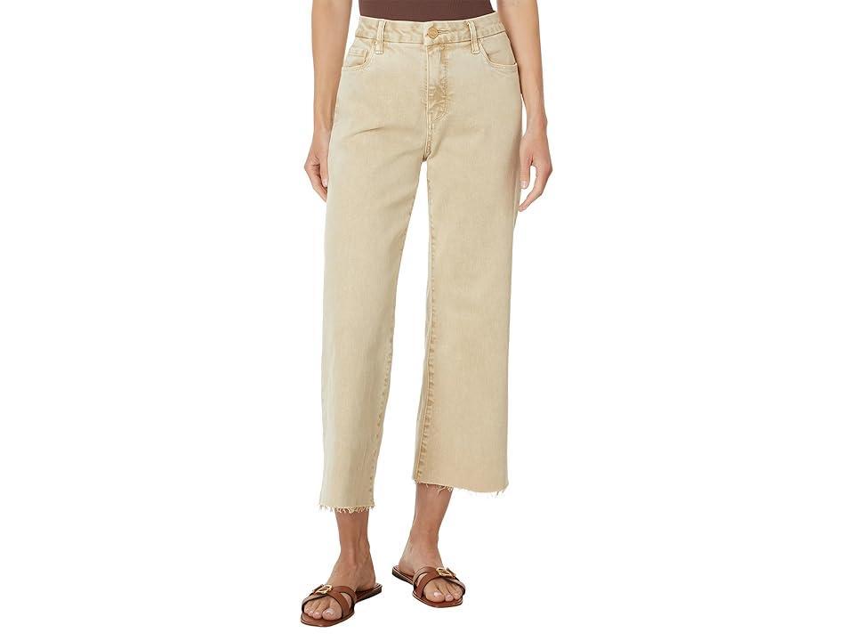 KUT from the Kloth Petite Meg High Rise Fab Ab Wide Leg Raw Hem (Biscuit 1) Women's Jeans Product Image