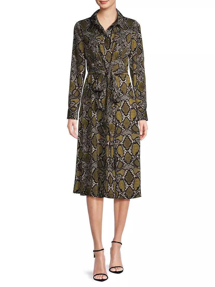 Marina Snakeskin-Printed Shirtdress Product Image