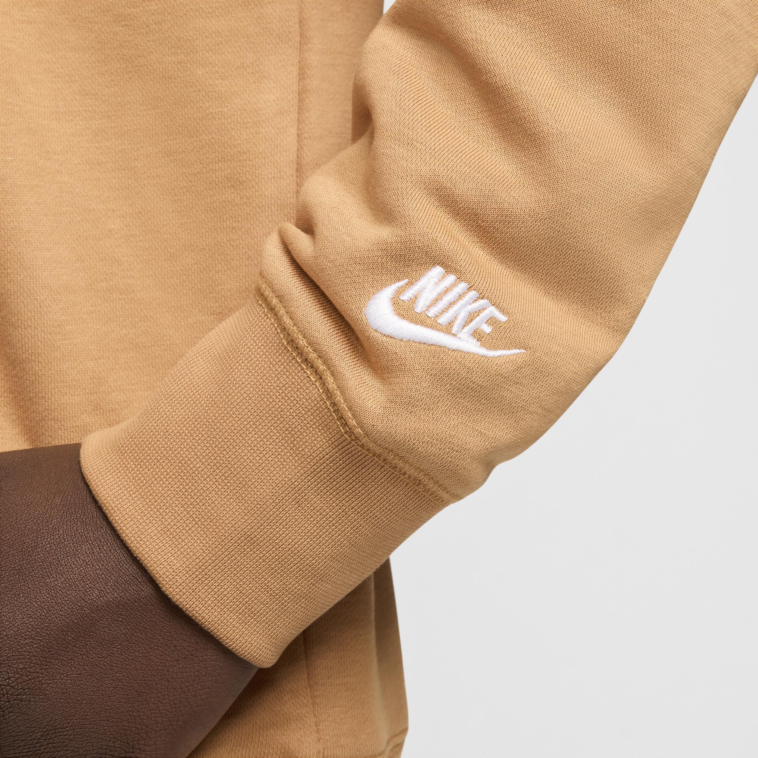 Nike Mens Nike Club French Terry LS Polo - Mens Flax/White Product Image