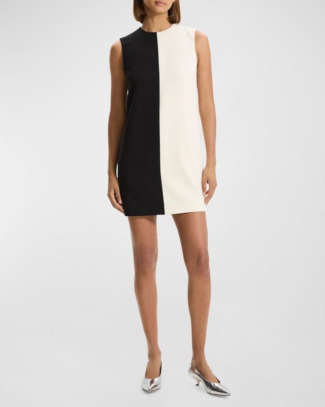 Sleeveless Split Admiral Crepe Mini Shift Dress Product Image