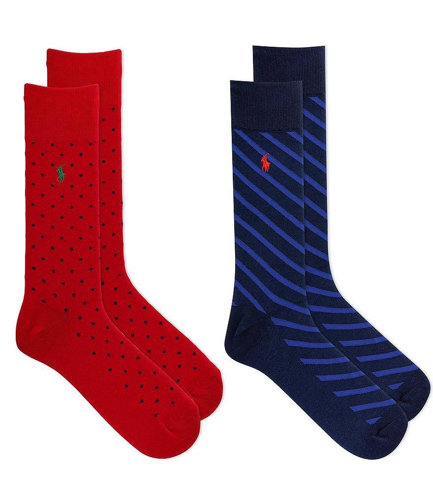 Polo Ralph Lauren Dot Crew Dress Socks 2-Pack Product Image