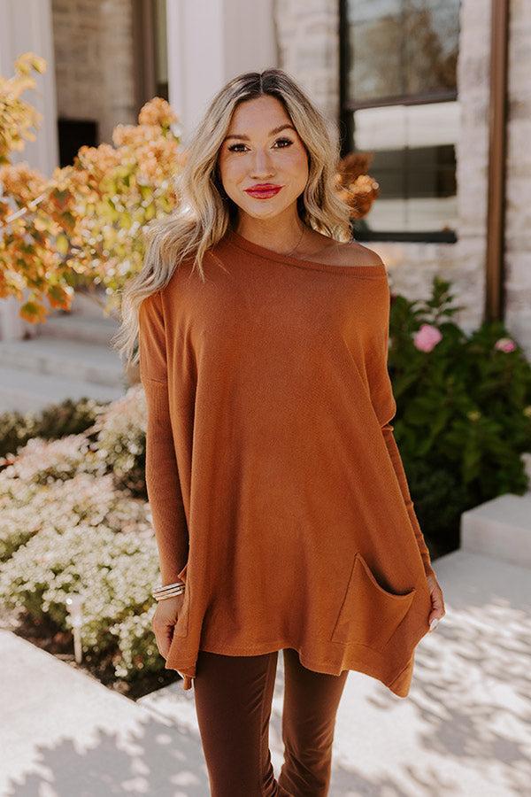 Always Cozy Sweater Top in Rust Product Image