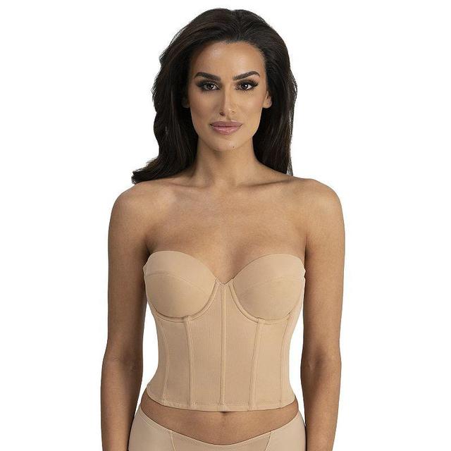 Dominique Brianna Low-Back Strapless Longline Bra 6380, Womens Brown Product Image