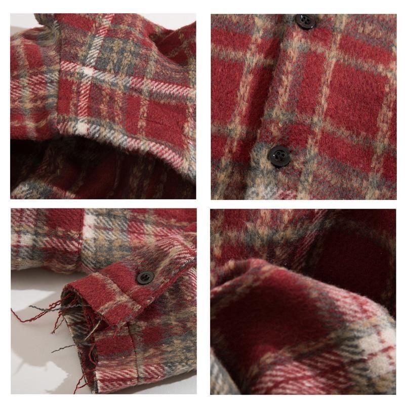 Plaid Hooded Zip-Up Jacket Product Image