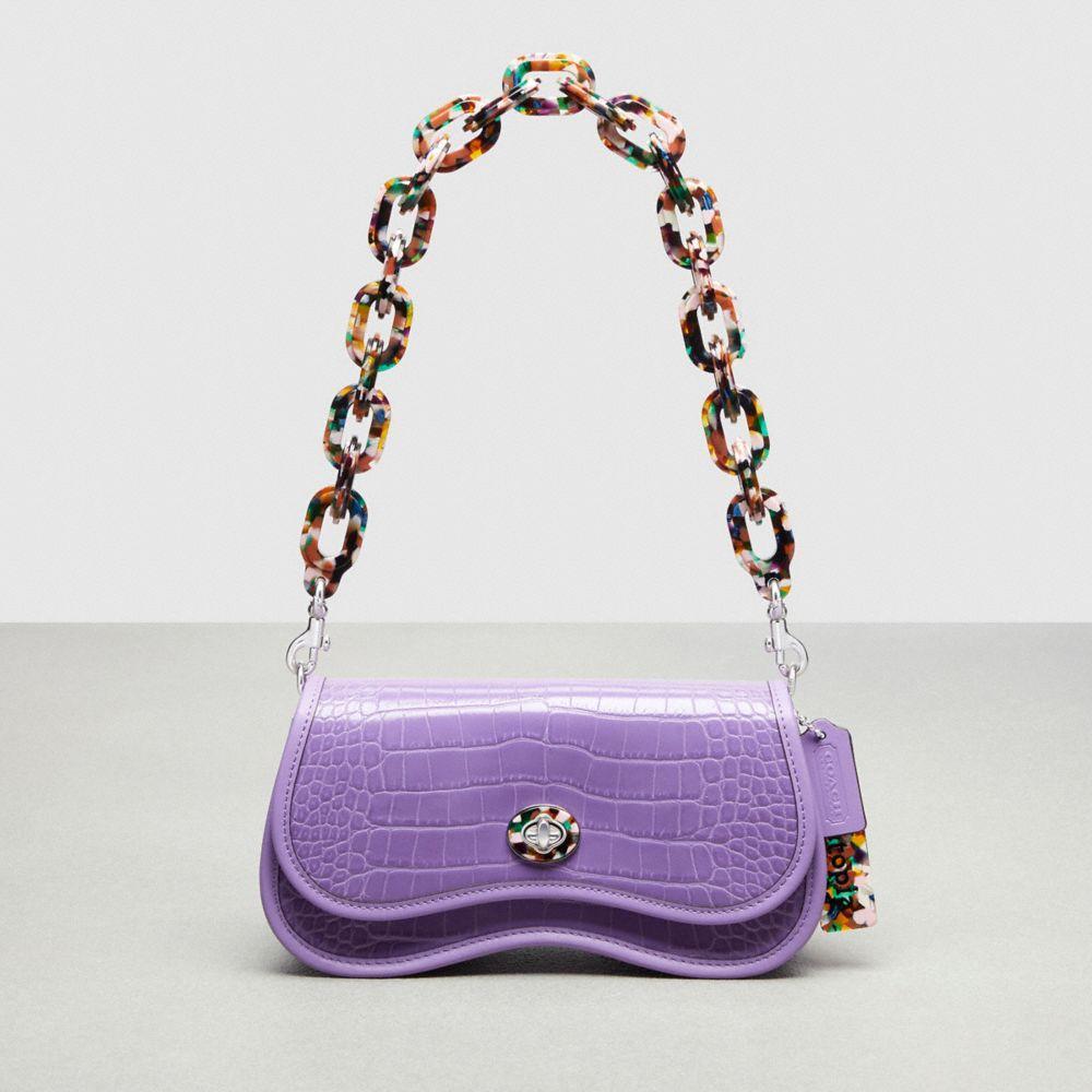 Wavy Dinky Bag In Croc Embossed Coachtopia Leather Product Image