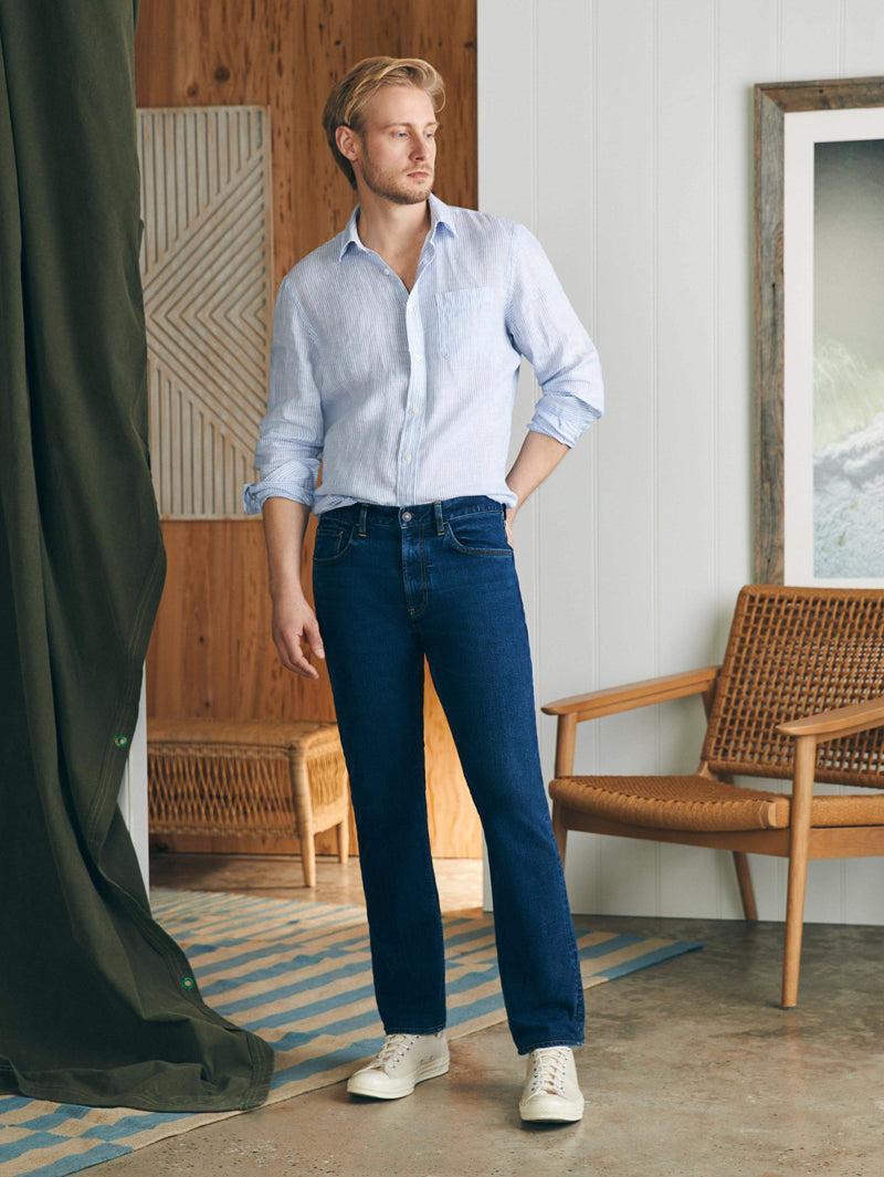 Organic Cotton Slim Straight Denim (32" Inseam) - Cove Point Wash Product Image