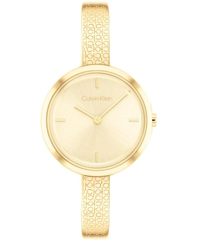 Calvin Klein Womens Gold-Tone Stainless Steel Bangle Bracelet Watch 30mm - Gold-Tone Product Image