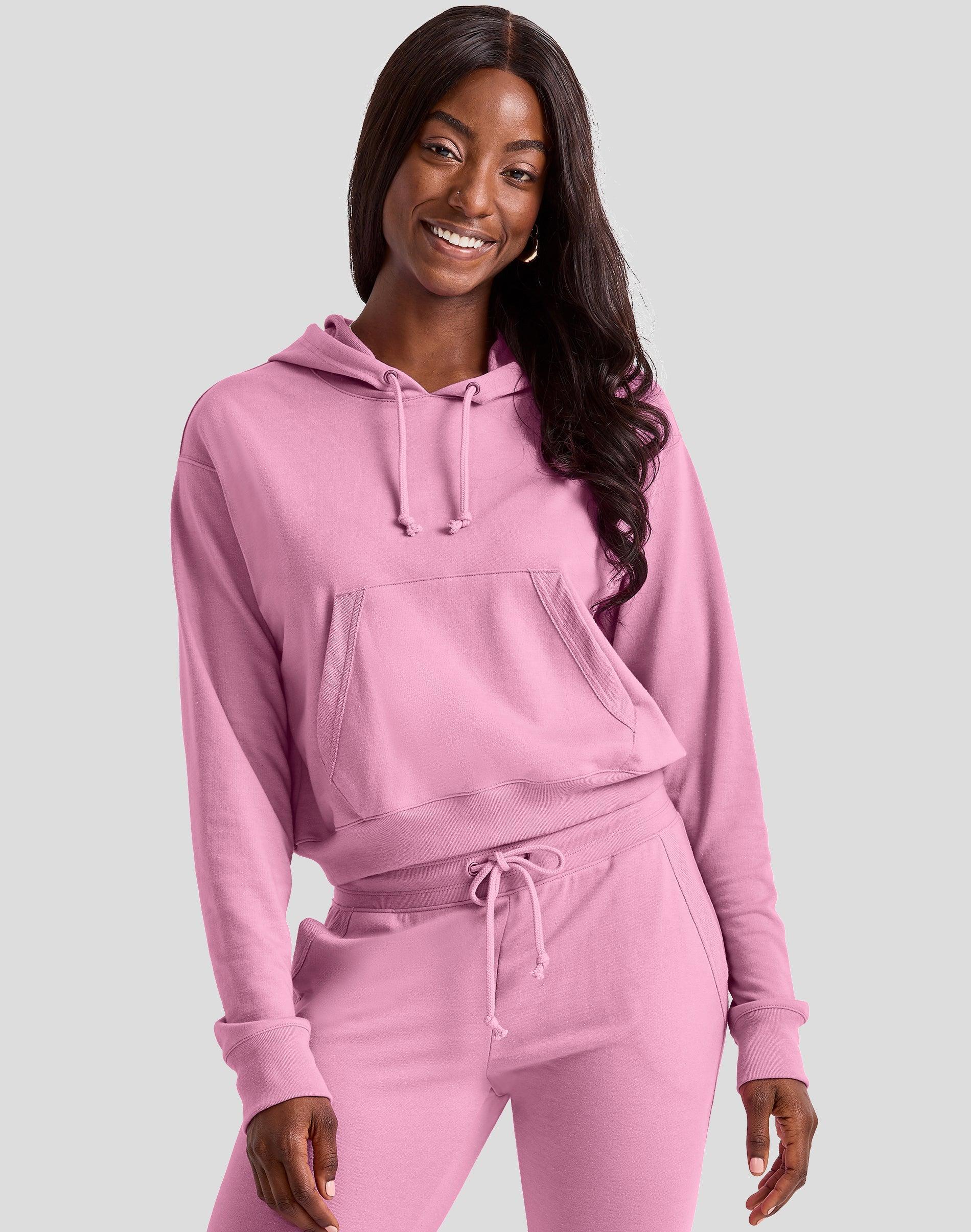 Womens Hanes Cropped Fleece Hoodie Product Image