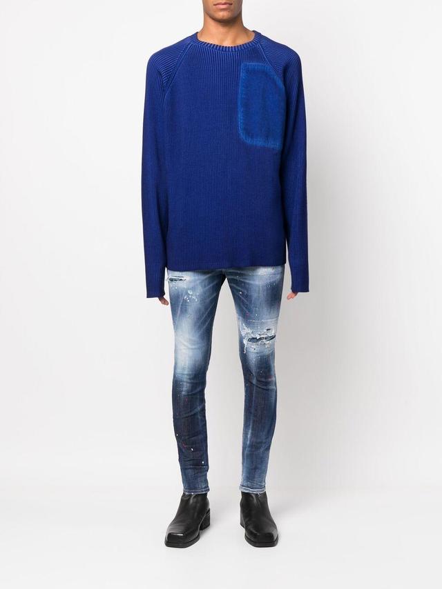 DSQUARED2 Distressed-effect Straight-leg Jeans In Blue Product Image