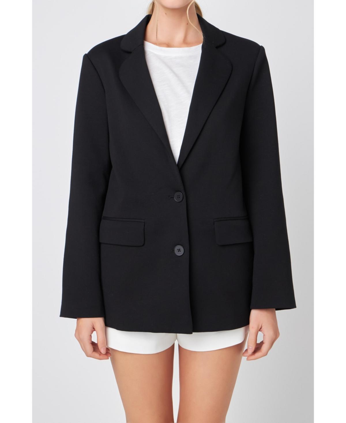 English Factory Womens Terry Round Collared Blazer Product Image