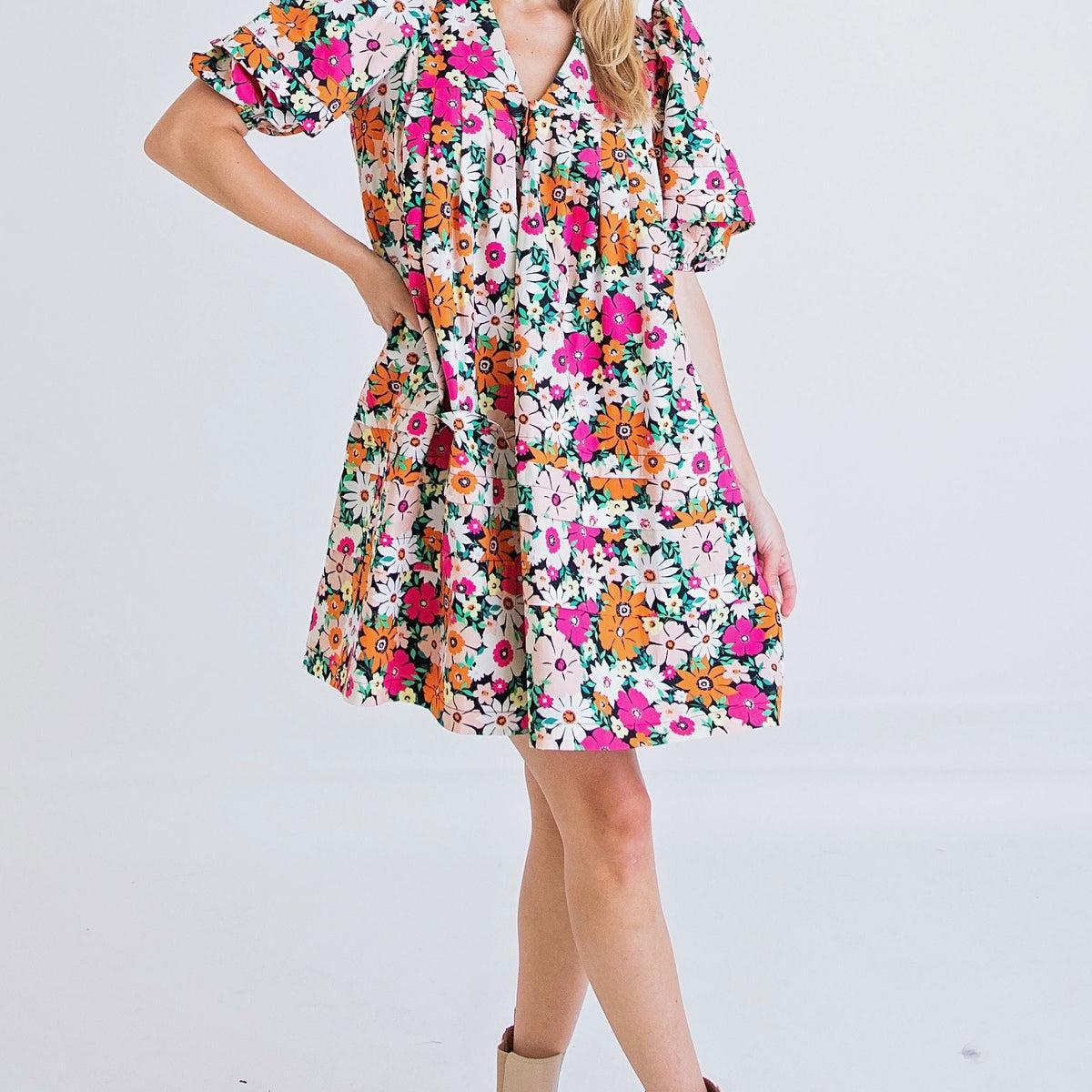 Karlie Floral Puff Sleeve Dress product image