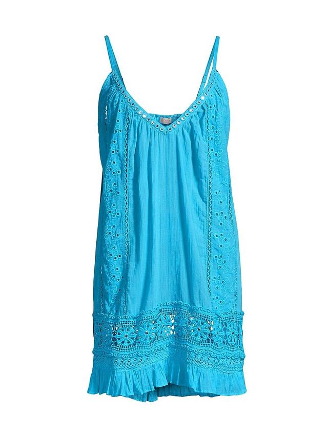 Ramy Brook Laylah Broderie Anglaise Trim Cotton Cover-Up Minidress Product Image