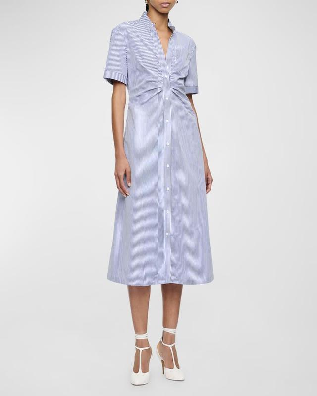 Noor Striped Cotton Midi Shirtdress Product Image