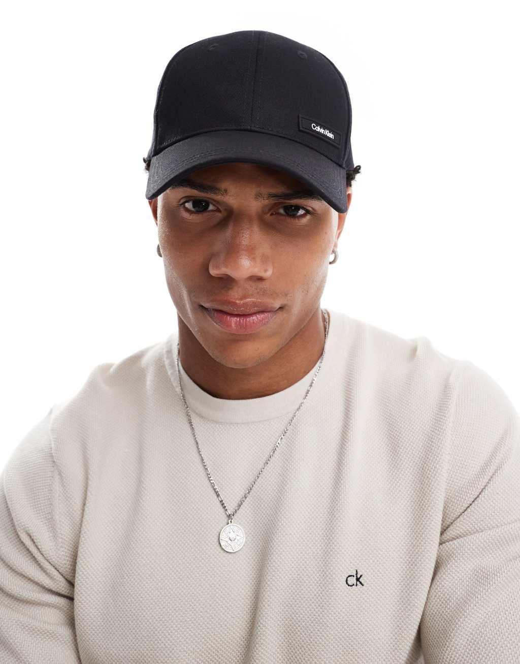 Calvin Klein essential logo cap in black Product Image