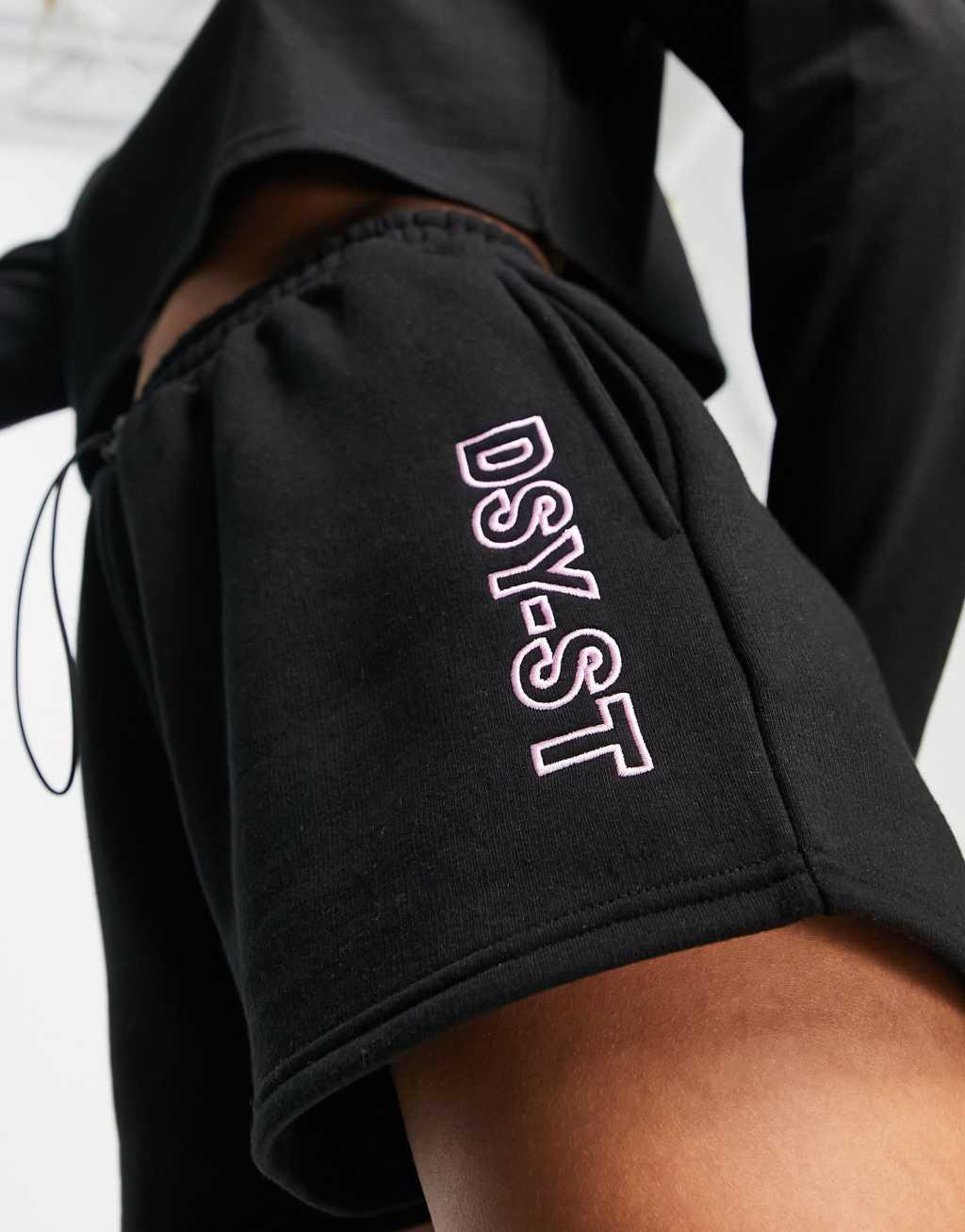 Daisy Street Active Neon shorts in black Product Image