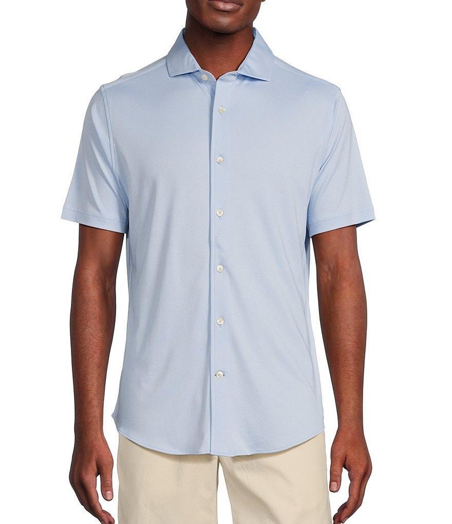 Daniel Cremieux Signature Label Solid Supima Cotton Short Sleeve Coatfront Shirt Product Image