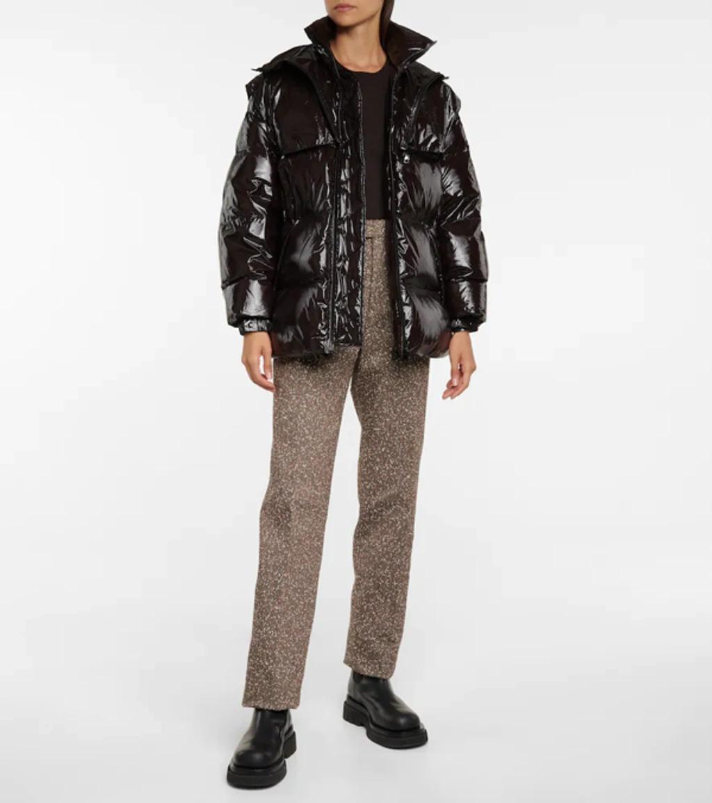 Down Shiny Puffer Jacket In Brown Product Image