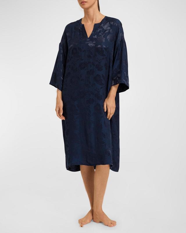 Valene 3/4-Sleeve Floral Jacquard Caftan Product Image