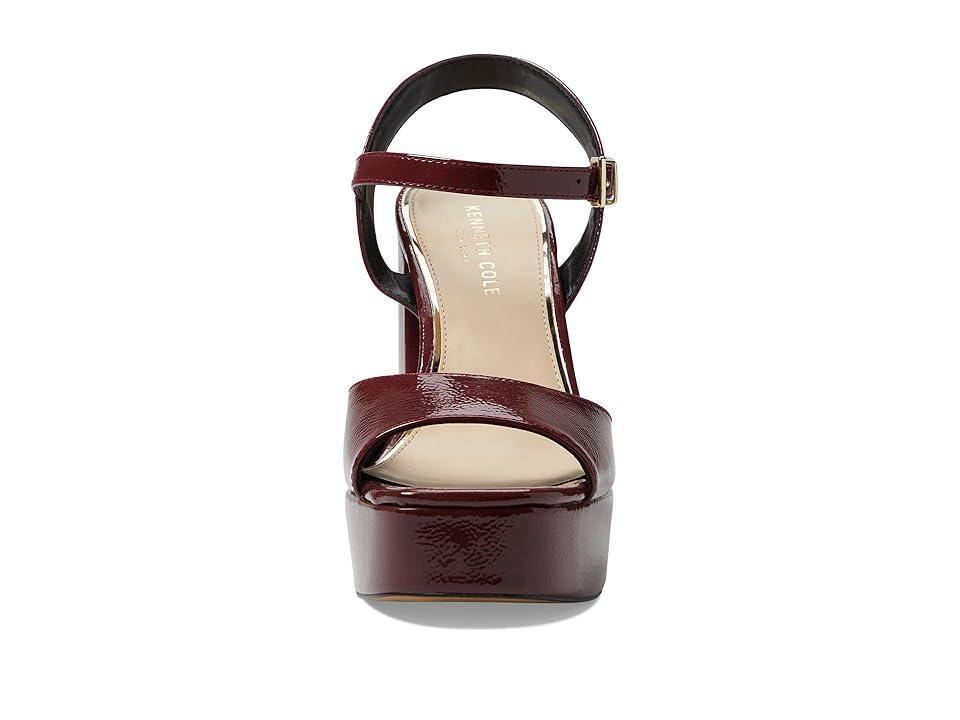 Kenneth Cole Womens Dolly Suede & Croc Embossed Leather Sandals - Chocolate Product Image