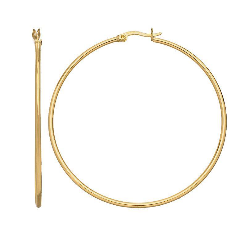 14k Gold-Plated Hoop Earrings, Womens Product Image