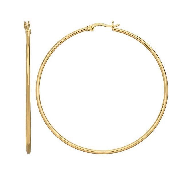 14k Gold-Plated Hoop Earrings, Womens Product Image