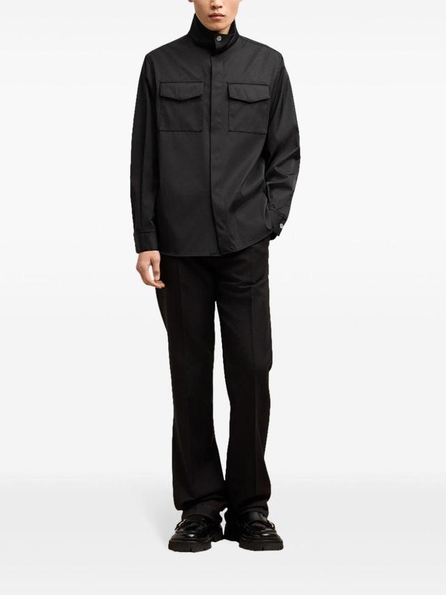 AMI ALEXANDRE MATTIUSSI High-collar Shirt In Black Product Image