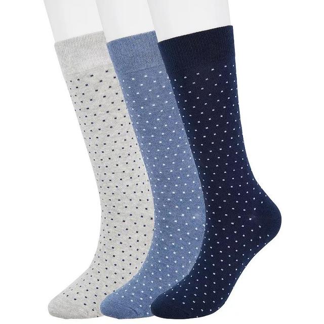 Mens Sonoma Goods For Life 3-pack Patterned Dress Socks Blue Pin Dot Product Image