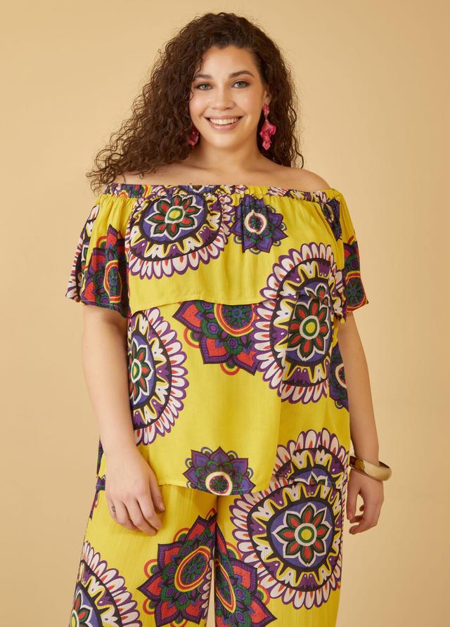 Plus Size Off The Shoulder Printed Top Ashley Stewart Product Image