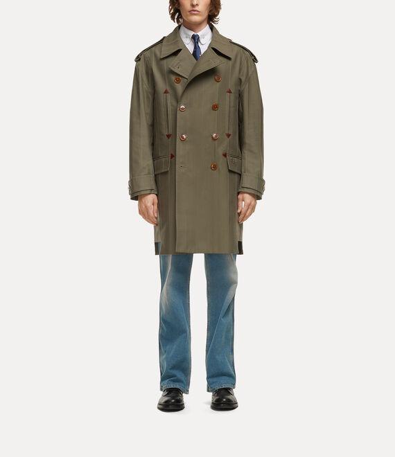 Stripped Trench Coat  Product Image