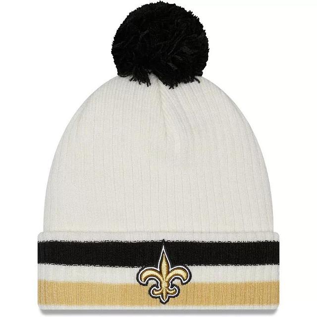 Mens New Era New Orleans Saints Retro Cuffed Knit Hat with Pom Product Image