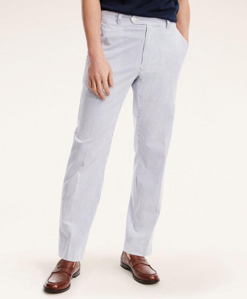 Clark Straight-Fit Cotton Seersucker Pants Product Image