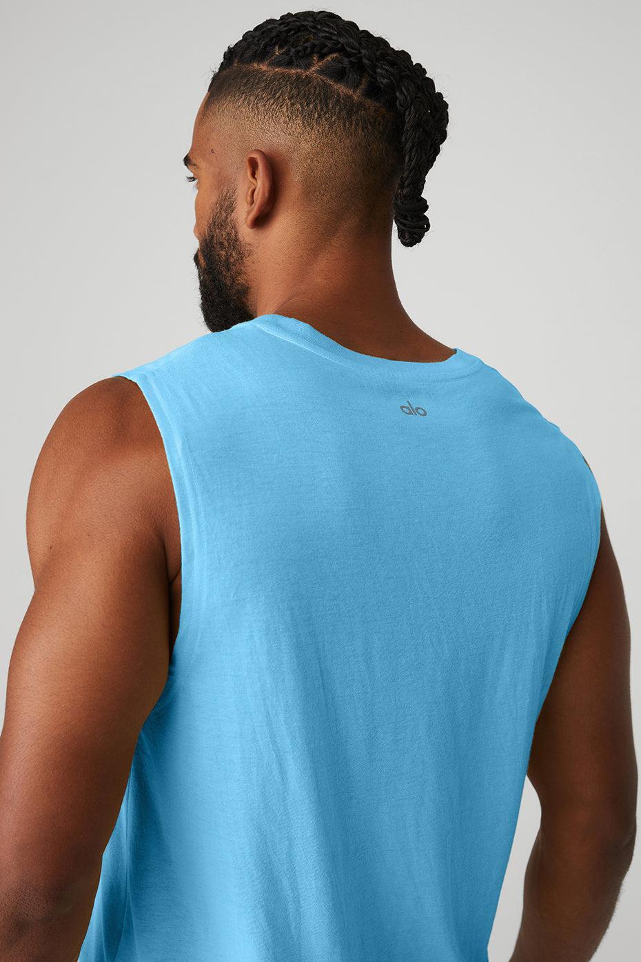 The Triumph Muscle Tank - Azure Blue Male Product Image