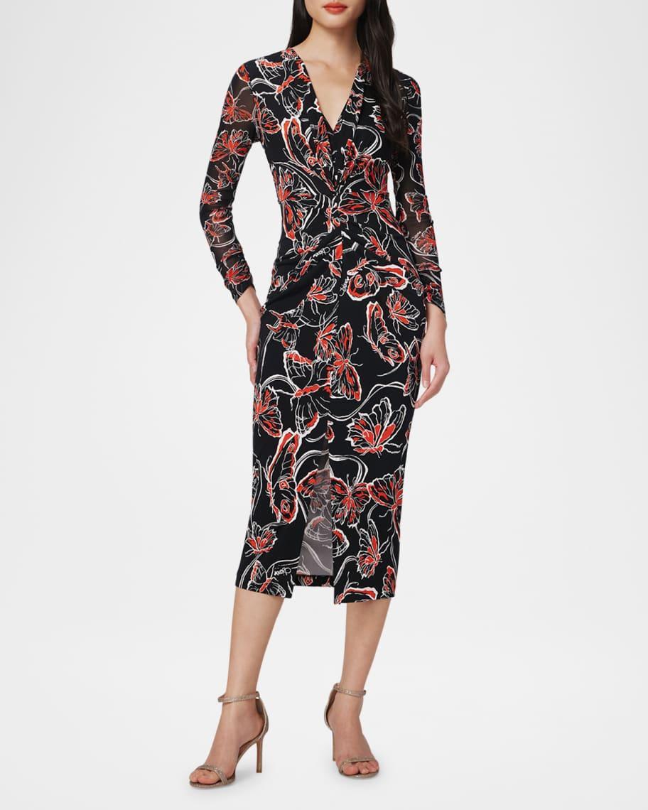 Hades Butterfly-Print Bodycon Midi Dress Product Image