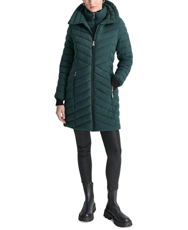 Dkny Womens Bibbed Packable Puffer Coat Product Image