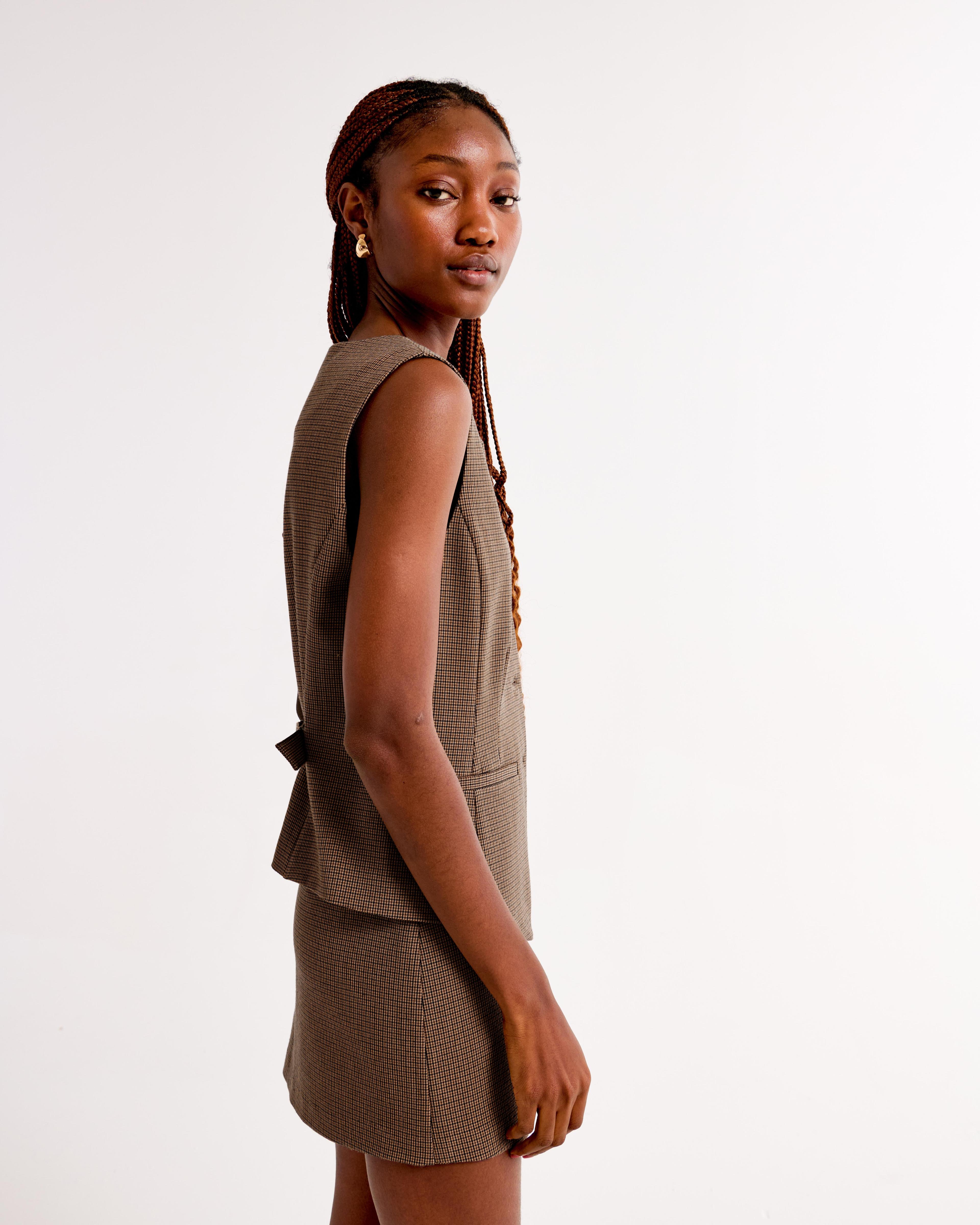 High-Neck Tailored Vest Product Image