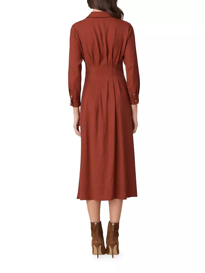 Andy Twill Crepe Tie-Waist Shirtdress Product Image