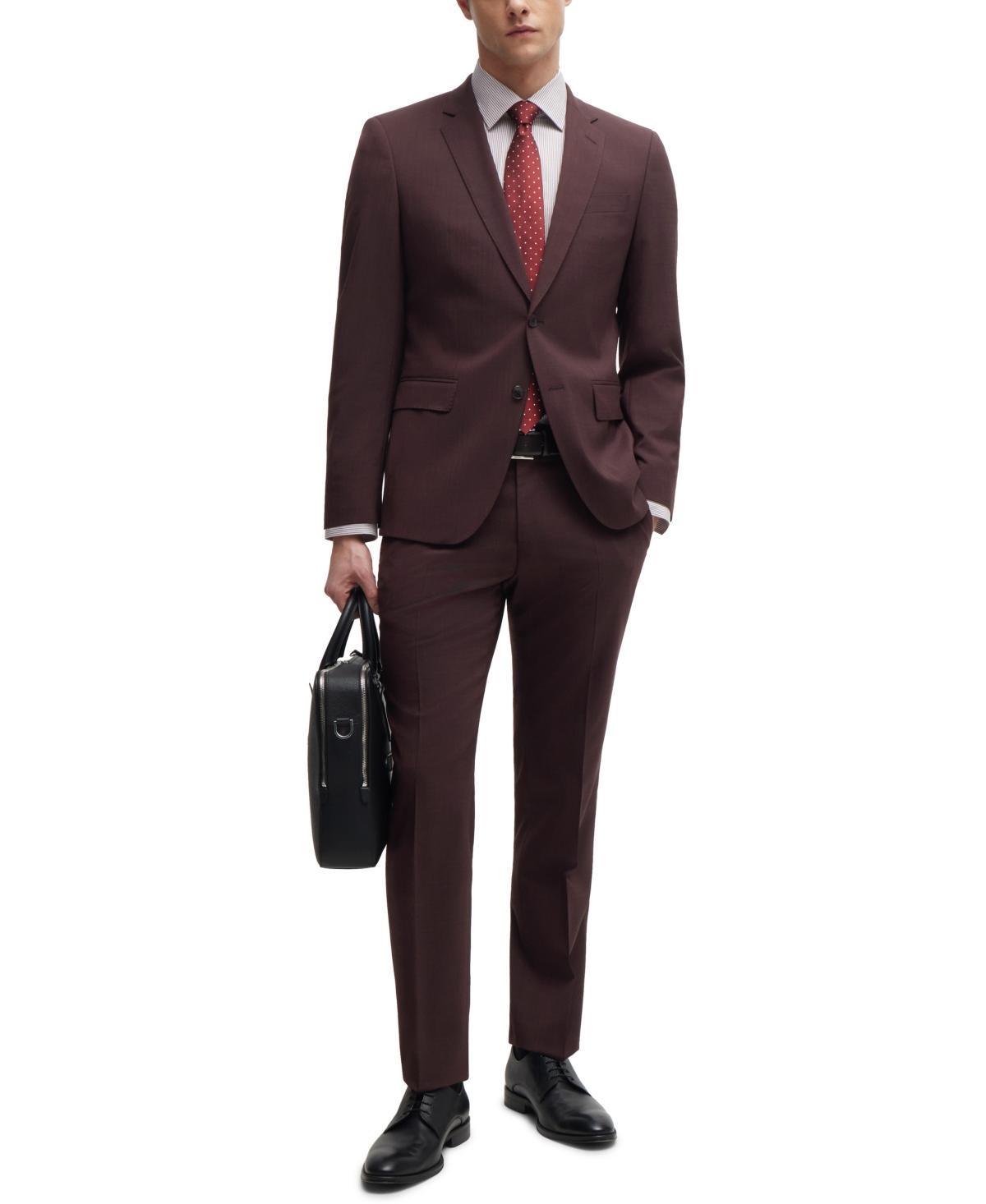 Boss by Hugo Boss Mens Slim-Fit Patterned Suit Product Image