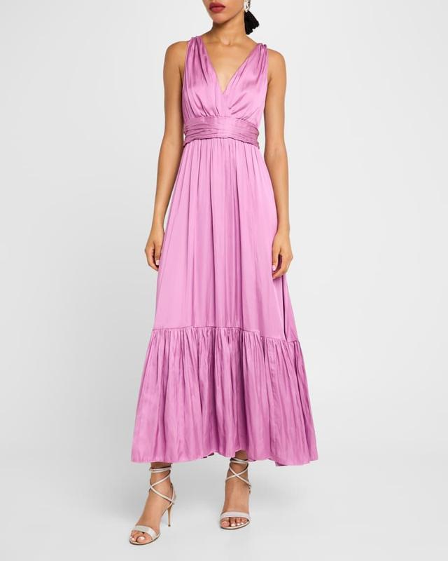 Ashton Sleeveless Ruched Maxi Dress Product Image