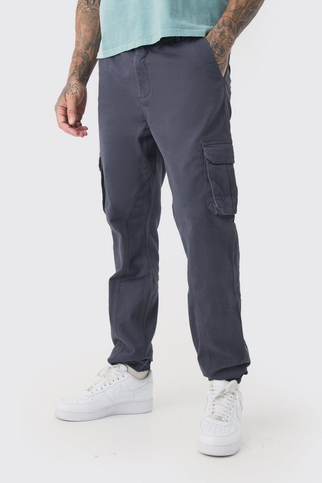 Tall Extended Drawcord Gusset Slim Fit Cargo Sweatpants | boohooMAN USA Product Image