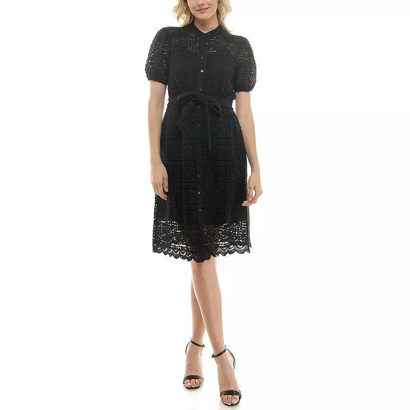 Womens Nicole Miller Lace Shirt Dress product image