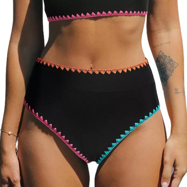 Womens CUPSHE Paneled Super High Waist Bikini Bottoms Product Image