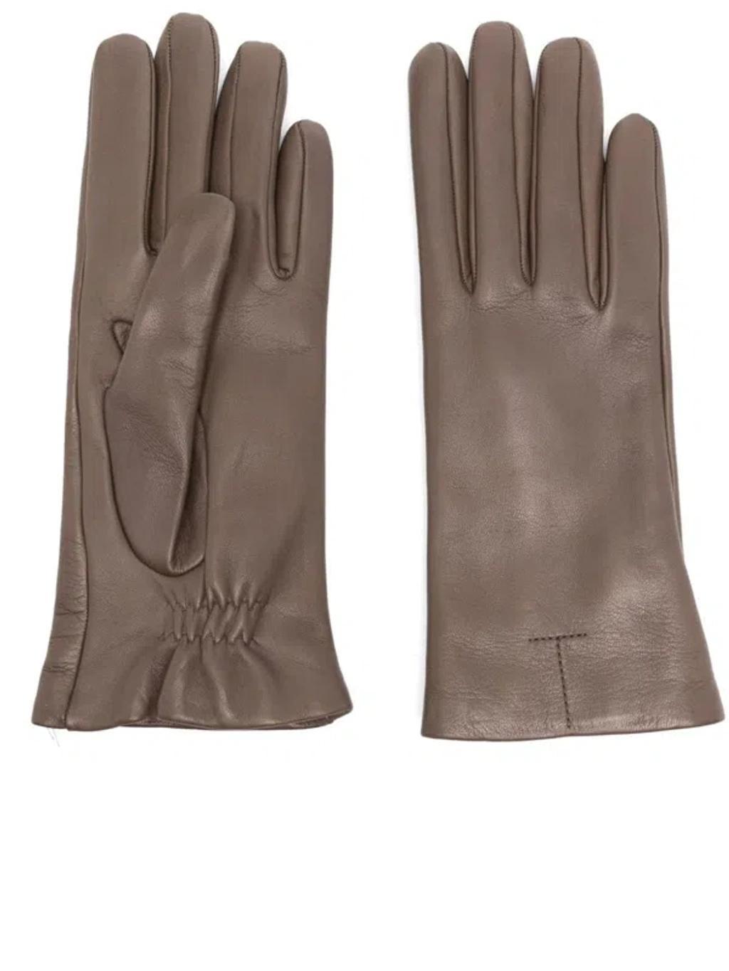 Leather Gloves In Brown Product Image