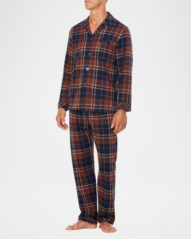 Men's Flannel Long Pajama Set Product Image