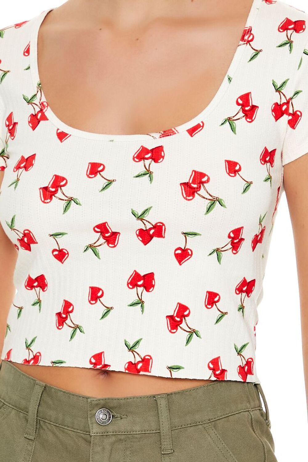 Cherry Print Cropped Tee | Forever 21 Product Image