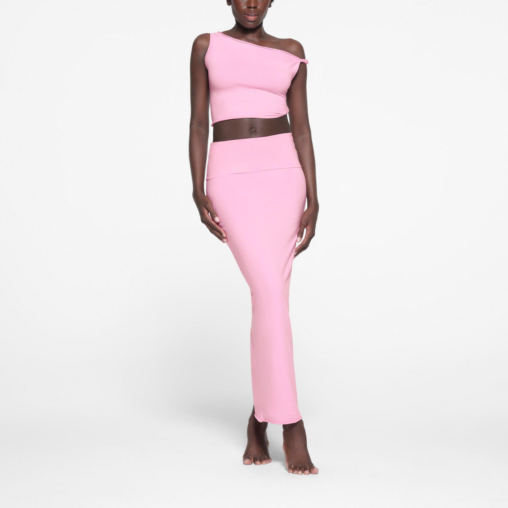 COTTON JERSEY FOLDOVER SKIRT | COTTON CANDY Product Image